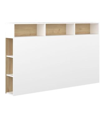Home Heavenly Cabecero 160 cm con 9 huecos almacenaje en blanco y roble