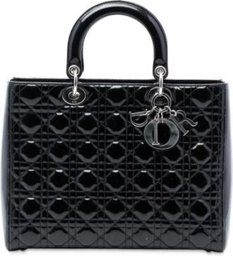 Dior Pre-owned Handbags, female, Black, Size: ONE SIZE Pre-owned Leather Handbag