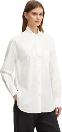 Forte_Forte Halterneck Shirt - Dames - Overhemden - Wit - M - Katoen - Overhemden