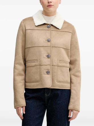 Benetton Jack met knopen en kraag - Beige