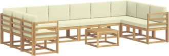 vidaXL Conjunto De Sof&aacute;s De Exterior 11 Uds. Blanco Y Crema Vidaxl