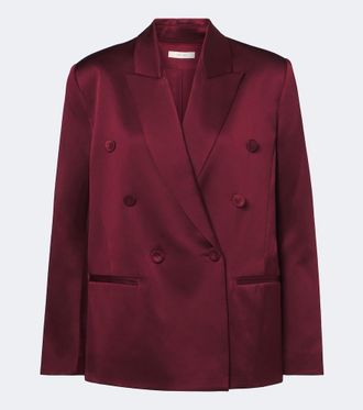 The Sei Blazer in raso di seta doppiopetto