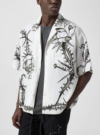 DOMREBEL Mens Roses and thorns cabana shirt