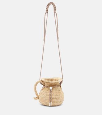 Alemais Michelle raffia crossbody bag