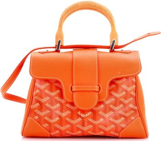 Goyard Saigon Top Handle Bag Coated Canvas with Leather Mini
