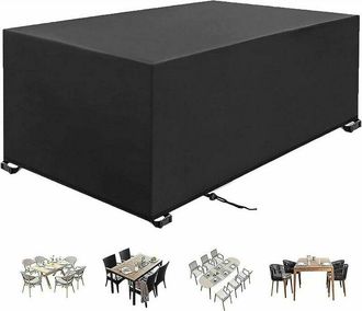 OEM Funda Para Mesa De Jard&iacute;n 230x120x75cm Negra Tela Oxford 420d Funda Para Muebles De Jard&iacute;n Resistente Al Viento Resistente A Los Rayos Uv Fundas De Lo