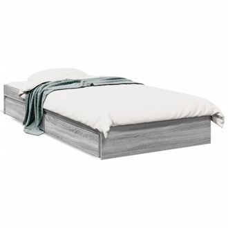 Berkfield Home Bed Frame with Drawers without Mattress Grey Sonoma 90x190 cm Single