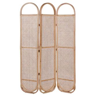 Beliani Beliani - Modern Decorative Room Divider Screen 3 Panels Folding Rattan Black Cortona