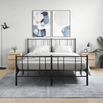 vidaXL Mesitas Noche 2 Uds Madera Ingenier&iacute;a Roble Sonoma 40x35x50 Cm Vidaxl