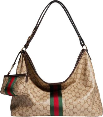 Gucci (WMNS) Gucci Large Shoulder Bag with Web Sand Dark Brown A008NS-FAGK6-8547
