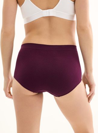 Miiyu Womens Textured high-waist classic Hipster Panties Nylon