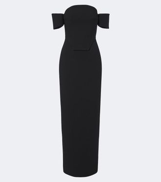 Solace London Wymore off-shoulder cr&ecirc;pe gown