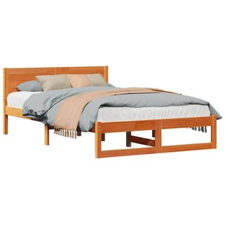Berkfield Home Elegant Bed Frame Wax brown Solid Pine wood 120 x 200 cm Durable