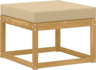 vidaXL Hocker Exterior Madera De Acacia S&oacute;lida Blanco Vidaxl