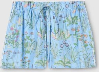 Gucci Printed Silk Twill Shorts, Blue, Ready-to-wear