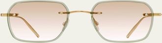 Barton Perreira Mens Louie Titanium and Acetate Square Sunglasses