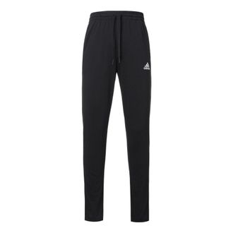 adidas Essentials Solid Color Slim Fit Running Sports Pants Black GK9222