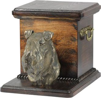 OEM Kerry Blue Terrier, Irish Blue Terrier: Urna Para Cenizas De Perro Con Estatuilla, Elegante Urna Para Perro, Urna &Uacute;nica Con Busto De Perro De Art-dog