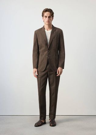 Mango Giacca slim-fit misto cotone lyocell marrone - Uomo - 46 - MANGO MAN