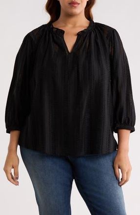 Vince Camuto Raglan Sleeve Peasant Top in Rich Black at Nordstrom Rack, Size 3 X