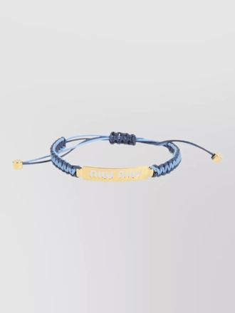 Miu Miu adjustable cord bracelet gold tone accents