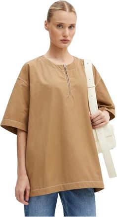 Sunnei T-shirt - Dames - Blouses - Beige - XS - Katoen - Overhemden