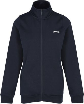 Slazenger Damesjack met logo en doorlopende ritssluiting (Marine)