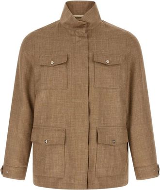 Herno Field Turtleneck Jacket - female - Herno - Light Jackets - Beige - XL - Jackets