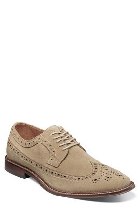 Stacy Adams Marligan Suede Longwing Derby in Sand at Nordstrom, Size 9