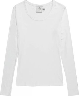 Munthe Eenvoudig Wit T-shirt Cutest Stijl - Dames - Longsleeves - Wit - S - Tops