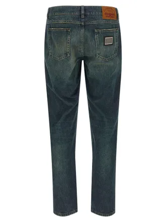 Dolce & Gabbana Stone-Washed Denim Jeans - Blue