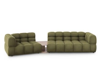 Cosmopolitan Design Sof&aacute; modular izquierdo 3 plazas de terciopelo verde claro