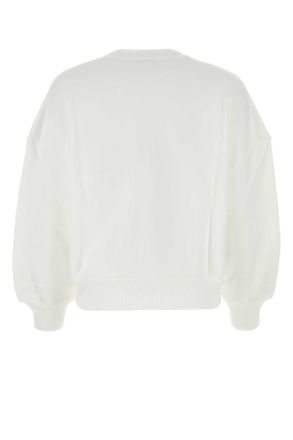 Alexander McQueen Womens White Cotton Sweatshirt Exterior: Felpe