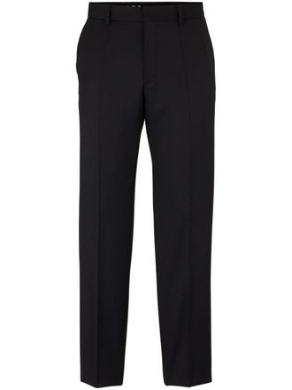 BOSS pressed-crease tailored trousers - men - Virgin Wool/Cotton/Polyester - 46 - Black