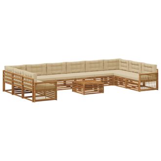vidaXL Juegos De Sof&aacute;s 11 Uds. Madera De Acacia S&oacute;lida Vidaxl