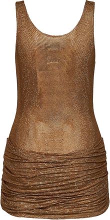 Giuseppe Di Morabito Womens Mini Dress Gold Crystal-Embellished Polyamide