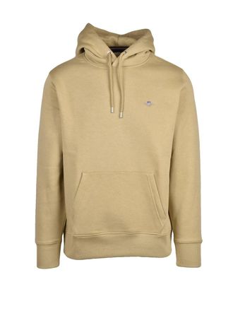 GANT Beige Brushed Interior Hooded Cotton-Blend Sweatshirt