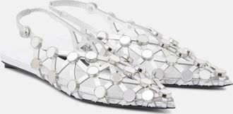 The Attico Grid leather ballet flats