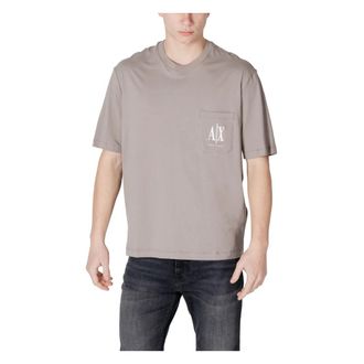 A|X Armani Exchange Bruin Katoen Ronde Hals T-Shirt - Heren - T-shirts - Bruin - XS - Katoen - Tops