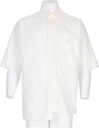 Maison Margiela White Asymmetrical Textured Casual Shirt