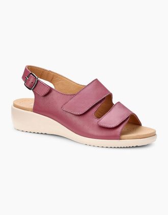 Hotter Womens Easy II Womens Wide Fit Wedge Sandals - Pink - Size: 7.5