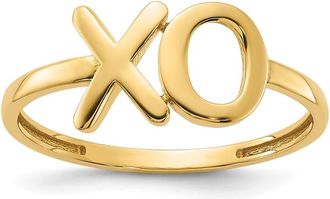 Diamond2Deal 14k Yellow Gold Polished X-O Ring