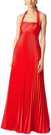 Aidan Mattox Stretch Charmeuse Pleated Gown