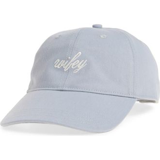 Frasier Sterling Wifey Cotton Canvas Baseball Cap in Blue at Nordstrom