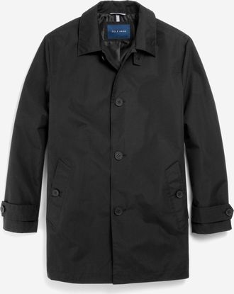 Cole Haan Mens Stand Collar Rain Jacket - Black Size Medium