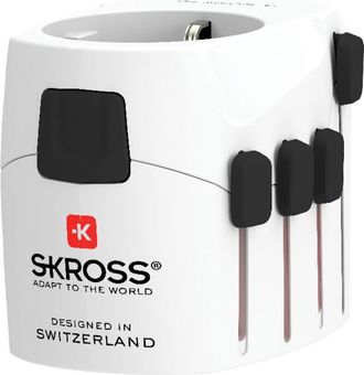 Nedis Skross Pro - World & Usb Adaptador De Enchufe El&eacute;ctrico Universal Blanco