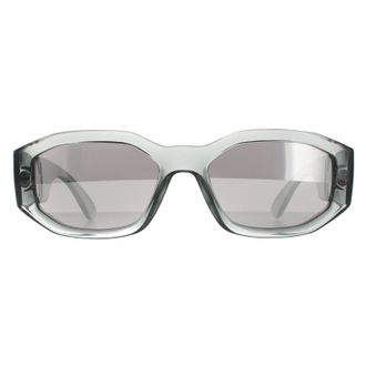 Versace Rectangle Transparent Grey Light Grey Silver Mirror VE4361 Sunglasses