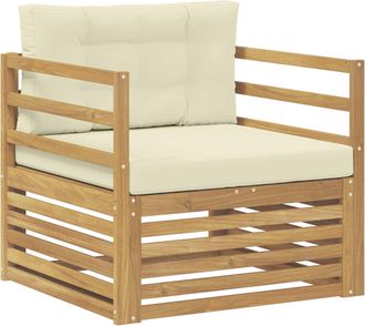 vidaXL Sof&aacute; De Exterior Blanco Y Crema Vidaxl