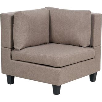 Beliani Beliani - Sill&oacute;n Modular Esquinero De Tela 1 Plaza Acolchado Con Coj&iacute;n Marr&oacute;n Unstad