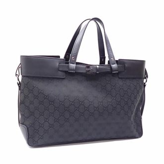 Gucci Black Canvas Tote Bag (Pre-Owned)